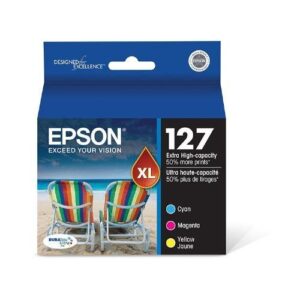 epson t127520 oem ink - (127) stylus nx530 625 workforce 60 545 630 633 635 645 840 845 3520 7010 7510 extra high capacity color ink combo pack (includes 1 each of oem# t127220 t127320 t127420) (3 x 755 yield) oem