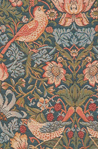 C Charlotte Home Furnishings Inc Birds Face to Face II Cushion Cover | Pure Cotton Decorative Cushion Case | 19x19 Inch Cushion Cover for Living Room Couches and Sofas | Inspired by William Morris