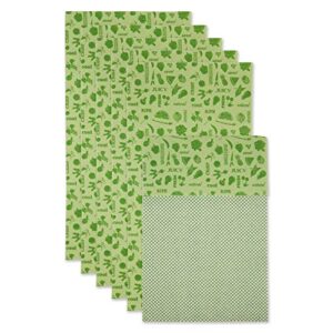 dii fridge liner collection non-adhesive, cut to fit, 12x24, green veggies, 6 piece
