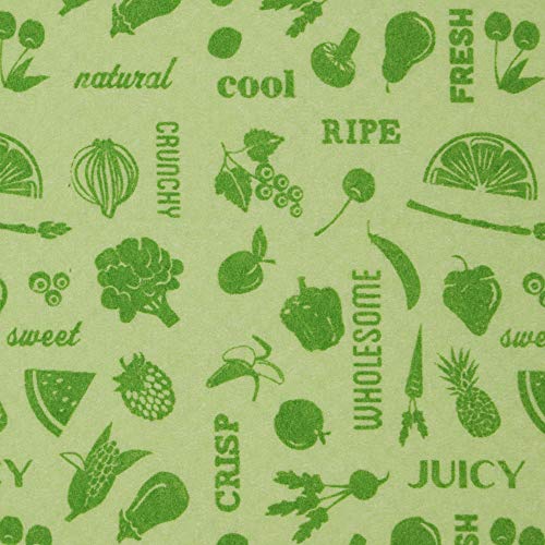 DII Fridge Liner Collection Non-Adhesive, Cut to Fit, 12x24, Green Veggies, 6 Piece