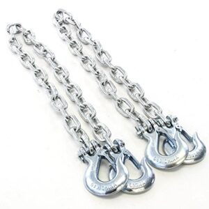 Red Hound Auto 2ea 5/16 Inches x 36 Inches Trailer Heavy Duty Safety Chains Slip Hook 10,000 lb Pair