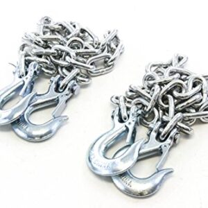 Red Hound Auto 2ea 5/16 Inches x 36 Inches Trailer Heavy Duty Safety Chains Slip Hook 10,000 lb Pair