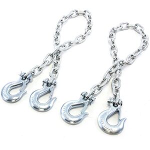 Red Hound Auto 2ea 5/16 Inches x 36 Inches Trailer Heavy Duty Safety Chains Slip Hook 10,000 lb Pair