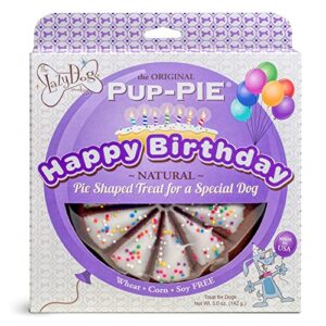 the lazy dog pup-pie - original pup-pie - happy birthday dog treat for a special dog, 5 oz. the perfect treat for their special day!