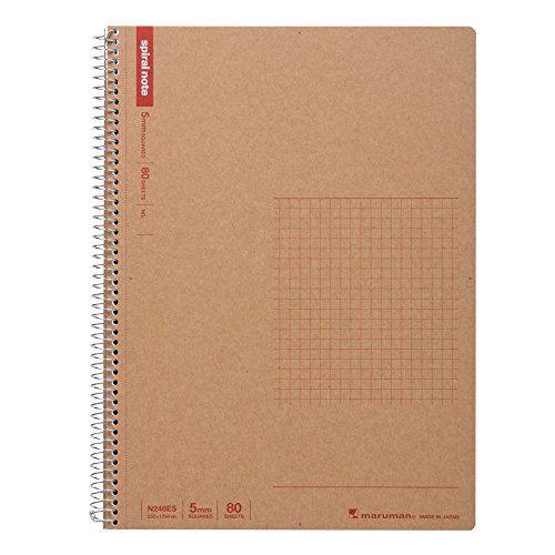 Maruman N246ES Ring Notebook, 0.2 inch (5 mm), Grid Ruled, Basic, B5, 80 Sheets, Set of 5