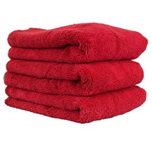 chemical guys mic99703 red 24" x 16" fluffer miracle supra mircofiber towel, , 1 pack