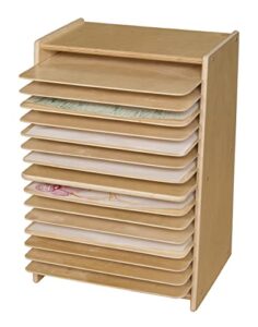 contender c990647 birch mobile drying and storage rack for home office, ready to assemble