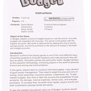 Learning ADVANTAGE-4373 Budget - Budgeting Game for Kids - Teach Money, Math and Critical Thinking