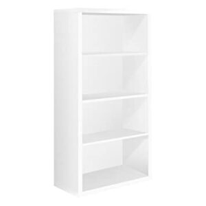 Monarch Specialties 7059 Bookshelf, Bookcase, Etagere, 5 Tier, H, Office, Bedroom, Laminate, White, Contemporary, Modern Bookcase-48 H Adjustable Shelves, 48-Inch