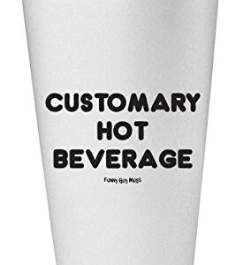 Funny Guy Mugs Customary Hot Beverage Travel Tumbler With Removable Insulated Silicone Sleeve, White, 16-Ounce