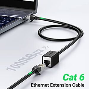 UGREEN Ethernet Extension Cable Cat6 LAN Cable Extender Cat 6 RJ45 Network Patch Cord Male to Female Connector for Router Modem Smart TV PC Computer Laptop 10FT