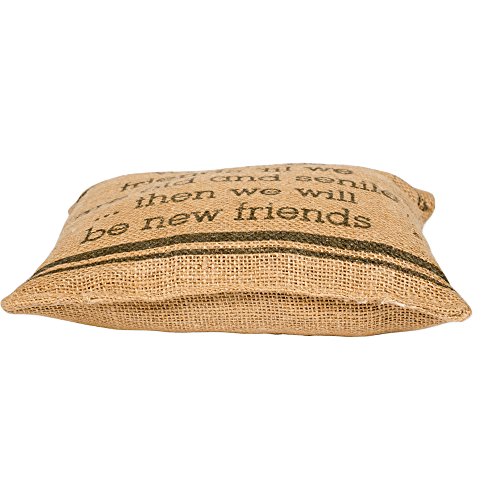 The Country House Burlap Pillow - we Will Be Friends 'Til we are Old and Senile... Then we Will Be New Friends - 8" x 8"