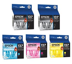 epson durabrite t127 ultra 127 extra high-capacity inkjet cartridge (1, 2-black-1-cyan-magenta-yellow-)