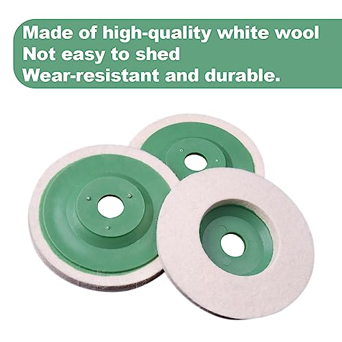 ATOPLEE Wool Polishing Wheel Disc,10pcs 98mm Dia Buffing Wheel for 4 Inch Angle Grinder,Wool Felt Polishing Wheel for Drill Buffer Attachment(Hole Diameter:16mm)