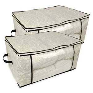 dii breathable closet soft storage bag, damask, blanket size
