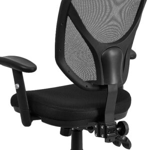 Flash Furniture Sam Mid-Back Black Mesh Multifunction Swivel Ergonomic Task Office Chair with Adjustable Arms