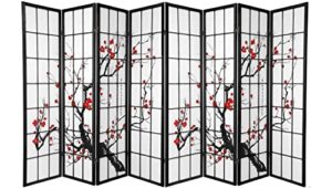 square furniture screen 8 panel black plum blossom design room divider (8-panel)