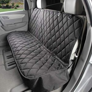 4knines dog seat cover without hammock for cars, suvs, and small trucks - heavy duty, non slip, waterproof (black)