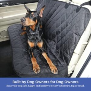 4Knines Dog Seat Cover Without Hammock for Cars, SUVs, and Small Trucks - Heavy Duty, Non Slip, Waterproof (Black)