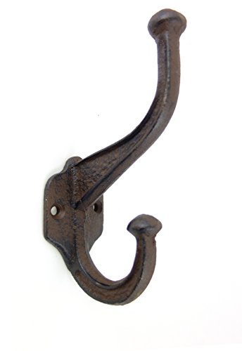 Simple cast iron coat hook, set of 4