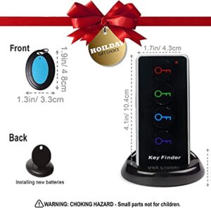 JTD Wireless RF Item Locator/Key Finder with LED flashlight and base support. With 4 Receivers Key Finder-Wireless key RF locator, Remote Control, Pet, Cell, Wireless RF Remote Item, Wallet Locator. (4 Receivers)