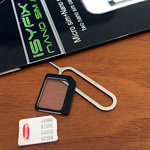 iSYFIX Sim Card Adapter Nano Micro - Standard 4 in 1 Converter Kit with Steel Tray Eject Pin