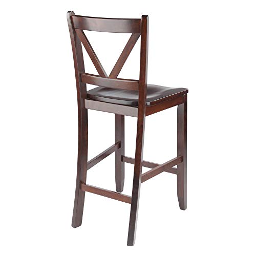 Winsome Lynnwood Collection 3 Piece Drop Leaf Table with 2 Counter V-Back Stools, Brown