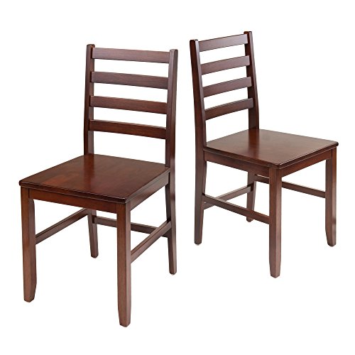 Winsome Kingstate Dinning Table with 2 Hamilton Ladder Back Chairs, Brown