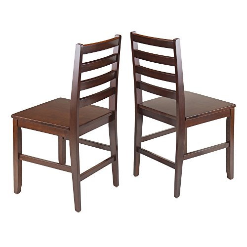 Winsome Kingstate Dinning Table with 2 Hamilton Ladder Back Chairs, Brown