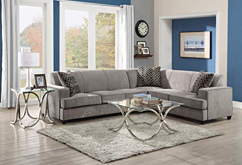 Coaster Home Furnishings Tess Sectional Sofa for Corners Grey, CO-500727