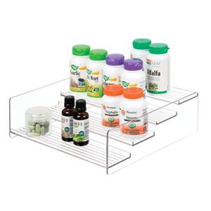 interdesign linus cabinet organizer rack – 4-tiered storage for kitchen, pantry or bathroom countertops, clear