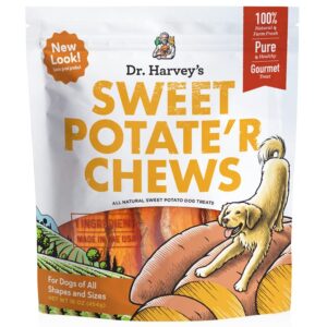 dr. harvey's sweet potate'r chews - natural sweet potato treat for dogs (16 ounces)