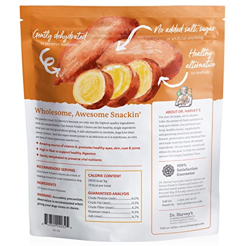 Dr. Harvey's Sweet Potate'r Chews - Natural Sweet Potato Treat for Dogs (16 ounces)