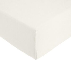 amazon basics everyday 100% cotton fitted sheet, ivory 90 x 200 x 30 cm