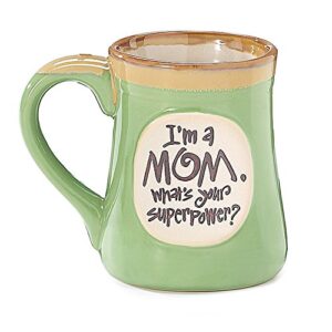 i'm a mom superpower lime green 18 oz mug