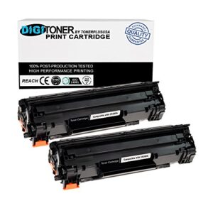 tonerplususa compatible 85a ce285a cb435a cb436a crg125 toner cartridge – cb 435a cb 436a ce 285a crg 125 high yield toner cartridge replacement for hp laser printer – black (2 pack)