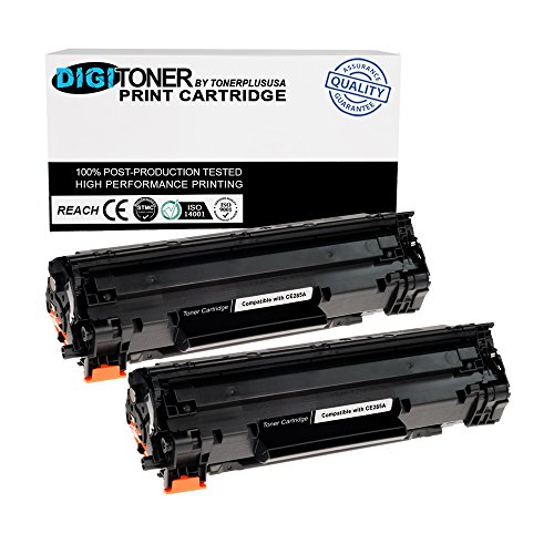 TonerPlusUSA Compatible 85A CE285A CB435A CB436A CRG125 Toner Cartridge – CB 435A CB 436A CE 285A CRG 125 High Yield Toner Cartridge Replacement for HP Laser Printer – Black (2 Pack)