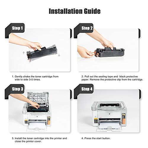 TonerPlusUSA Compatible 85A CE285A CB435A CB436A CRG125 Toner Cartridge – CB 435A CB 436A CE 285A CRG 125 High Yield Toner Cartridge Replacement for HP Laser Printer – Black (2 Pack)