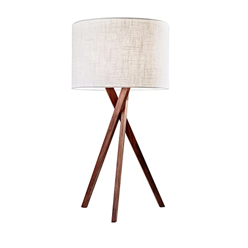 Adesso 3226-15 Brooklyn Table Lamp, 29.5 in., 100 W Incandescent/ 26W CFL, Walnut Wood, 1 Table Lamp