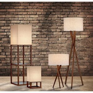 Adesso 3226-15 Brooklyn Table Lamp, 29.5 in., 100 W Incandescent/ 26W CFL, Walnut Wood, 1 Table Lamp