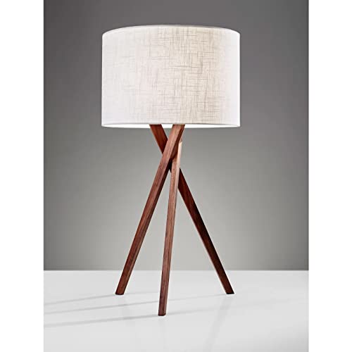 Adesso 3226-15 Brooklyn Table Lamp, 29.5 in., 100 W Incandescent/ 26W CFL, Walnut Wood, 1 Table Lamp