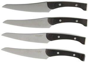 knork pakkawood steak knife, 4piece (set of 4), silver