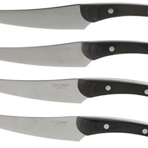 Knork Pakkawood Steak Knife, 4Piece (Set of 4), Silver