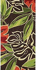 Couristan Areca Palms Runner rug, 2'6" x 8'6", Brown/Forest Green