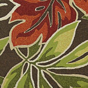 Couristan Areca Palms Runner rug, 2'6" x 8'6", Brown/Forest Green