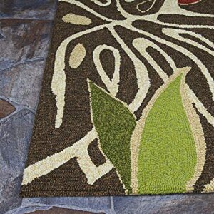 Couristan Areca Palms Runner rug, 2'6" x 8'6", Brown/Forest Green