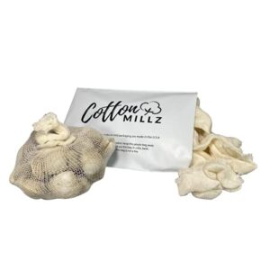 cotton millz 24" cotton boiling bags for seafood bakes & broils, clams, crab, lobster, soups, broths; reusable or disposable; made in usa (100 pack)