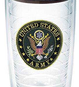 Tervis Army Logo Made in USA Double Walled Insulated Tumbler Travel Cup Keeps Drinks Cold & Hot, 16oz, Black Lid
