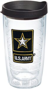 tervis made in usa double walled army gold star logo insulated tumbler cup keeps drinks cold & hot, 16oz, classic