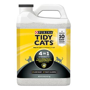 purina tidy cats clumping cat litter, 4-in-1 strength multi cat litter - (2) 20 lb. jugs